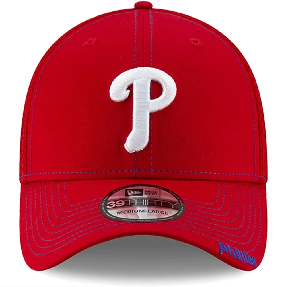 Philadelphia Phillies Red New Era 39 Thirty Stretch Fit Cap - Picture 1 of 3